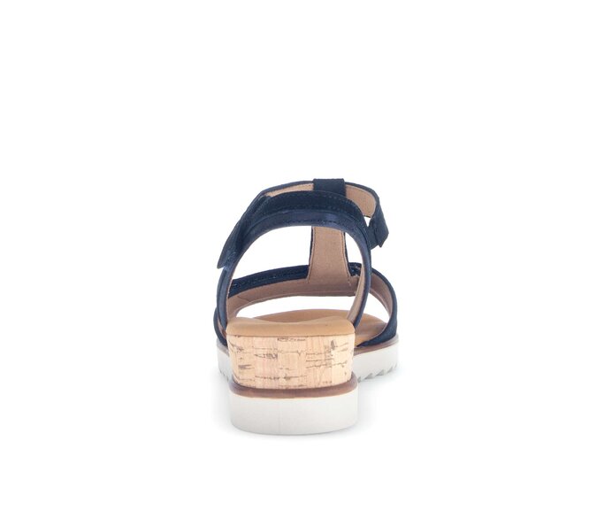 Gabor Damen  Riemchensandale Blau - Materialmix Leder
