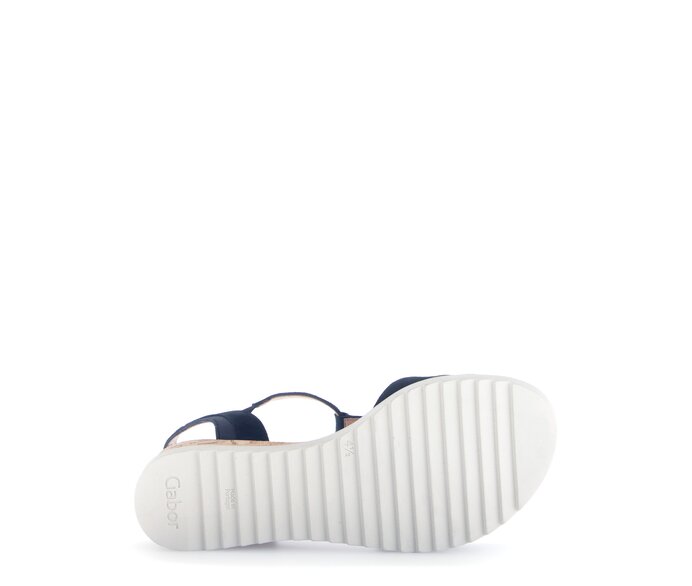 Gabor Damen  Riemchensandale Blau - Materialmix Leder