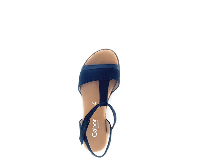 Gabor Damen  Riemchensandale Blau - Materialmix Leder