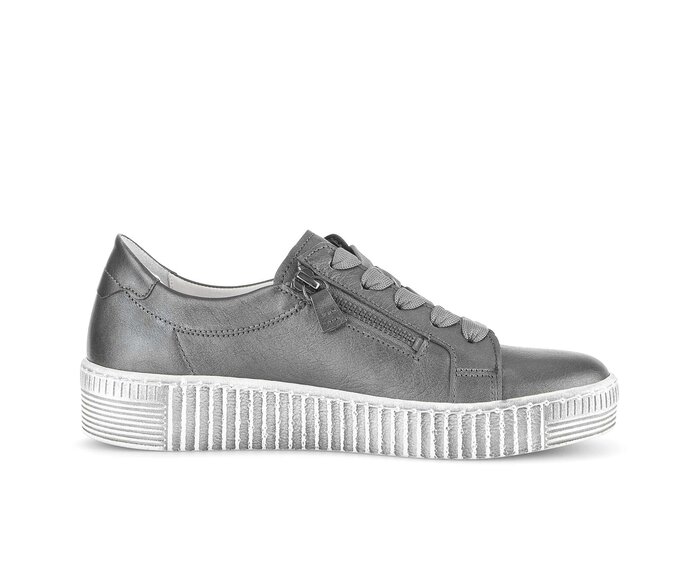 Gabor Damen  Sneaker Low Grau - Glattleder
