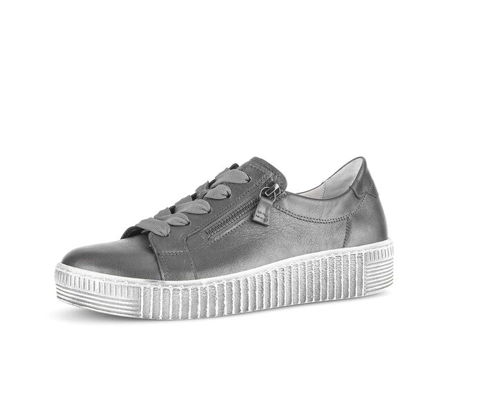 Gabor Damen  Sneaker Low Grau - Glattleder
