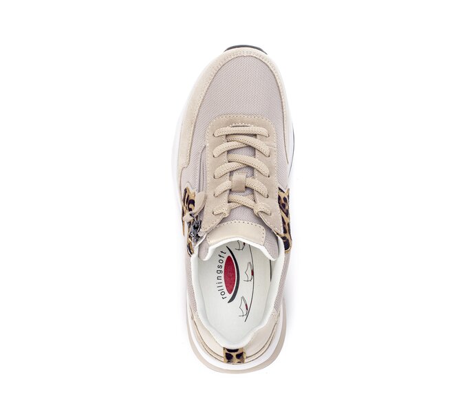 Gabor Damen  Sneaker Low Beige - Materialmix Leder/Lederimitat