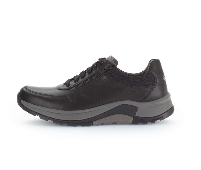 Gabor Herren Rollingsoft Sneaker Low Schwarz - Materialmix Leder/Textil