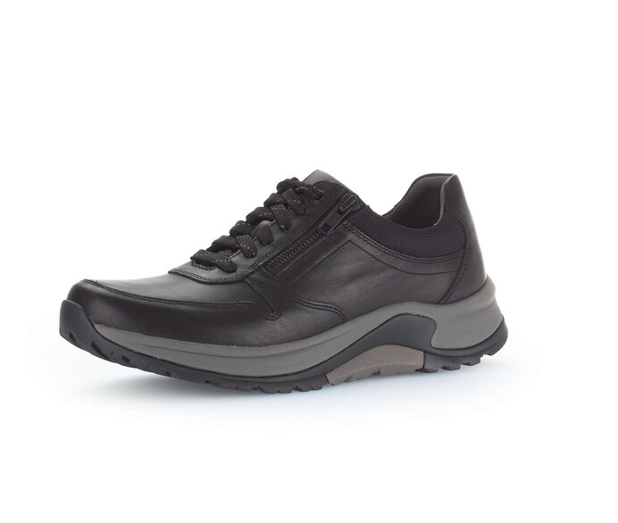 Gabor Herren Rollingsoft Sneaker Low Schwarz - Materialmix Leder/Textil