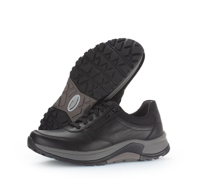 Gabor Herren Rollingsoft Sneaker Low Schwarz - Materialmix Leder/Textil