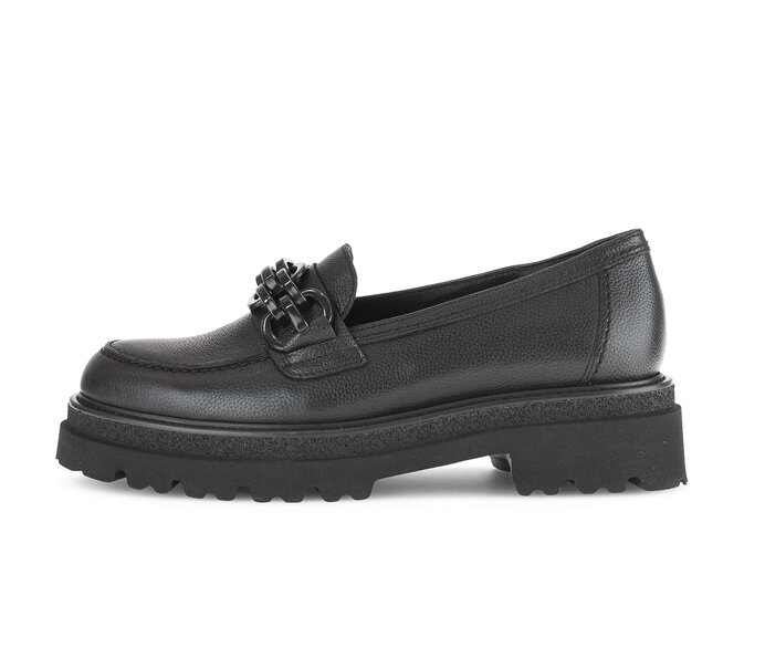 Gabor Damen Loafer Schwarz - Glattleder