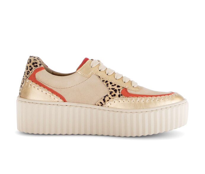 Gabor Damen  Sneaker Low Beige - Materialmix Leder