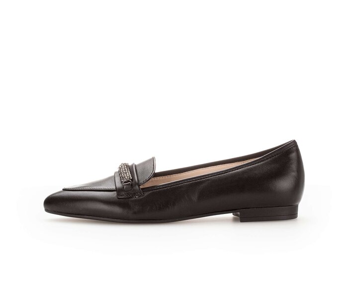 Gabor Damen Eleganter Ballerina Schwarz - Glattleder