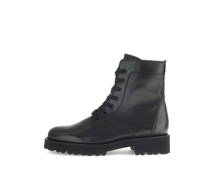 Gabor Damen Schnürstiefelette Schwarz - Glattleder