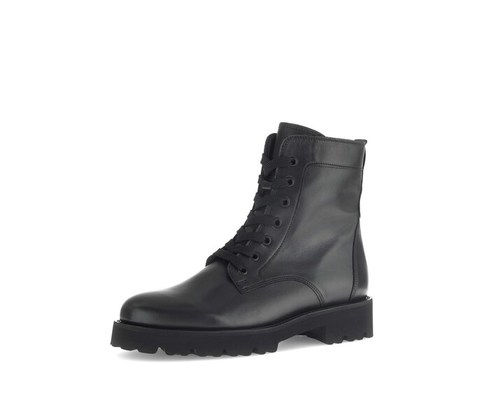 Gabor Damen  Schnürstiefelette Schwarz - Glattleder