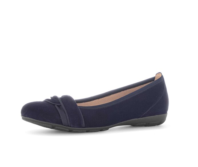 Gabor Damen  Sportliche Ballerina Blau - Materialmix Leder/Lederimitat