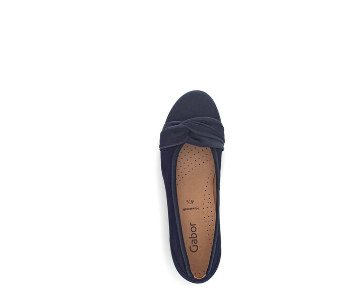 Gabor Damen  Sportliche Ballerina Blau - Materialmix Leder/Lederimitat