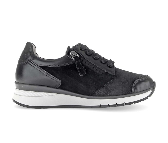 Gabor Damen  Sneaker Low Schwarz - Materialmix Leder/Lederimitat