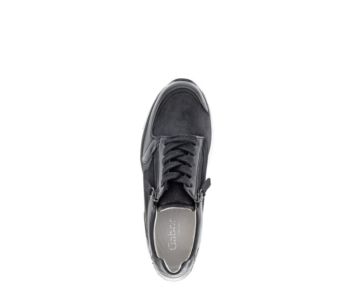Gabor Damen  Sneaker Low Schwarz - Materialmix Leder/Lederimitat