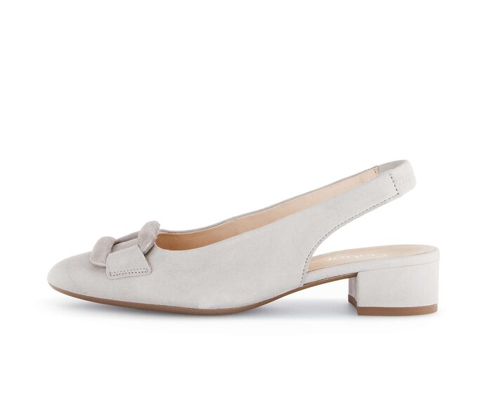 Gabor Damen Slingpumps Grau - Materialmix Leder
