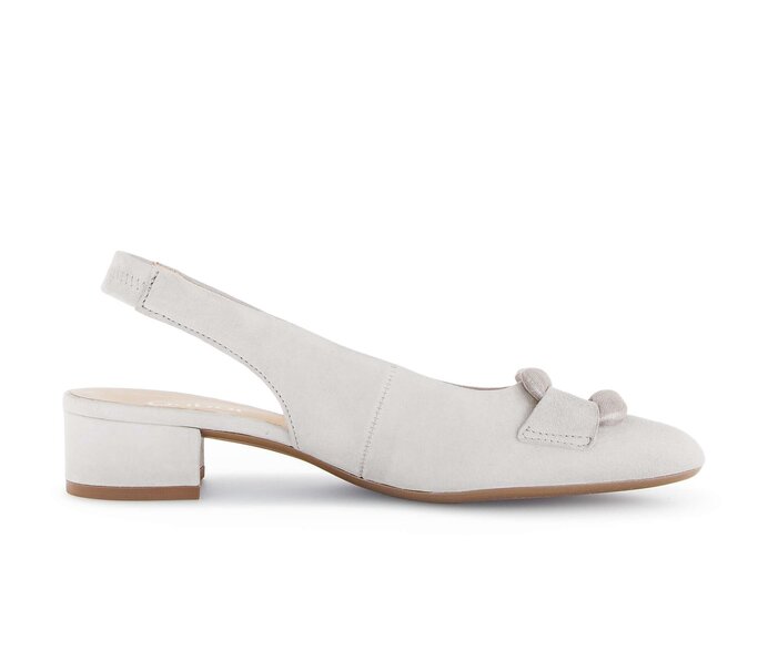 Gabor Damen  Slingpumps Grau - Materialmix Leder