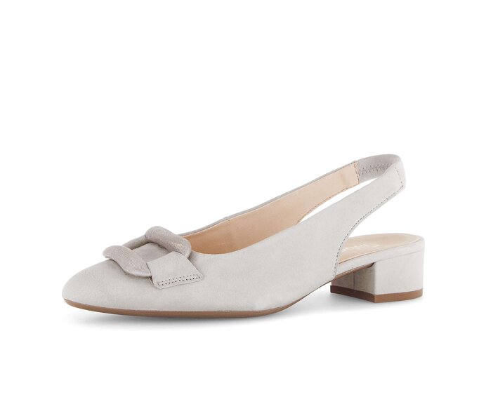 Gabor Damen  Slingpumps Grau - Materialmix Leder