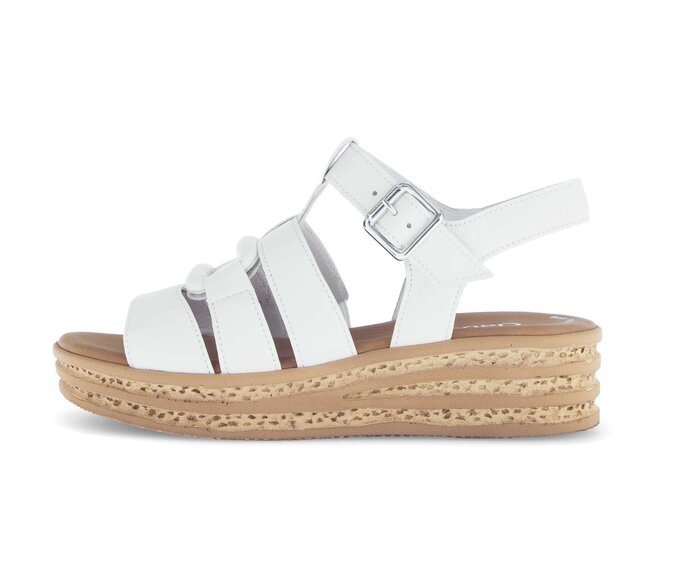 Gabor Damen Plateau Sandale Creme - Glattleder