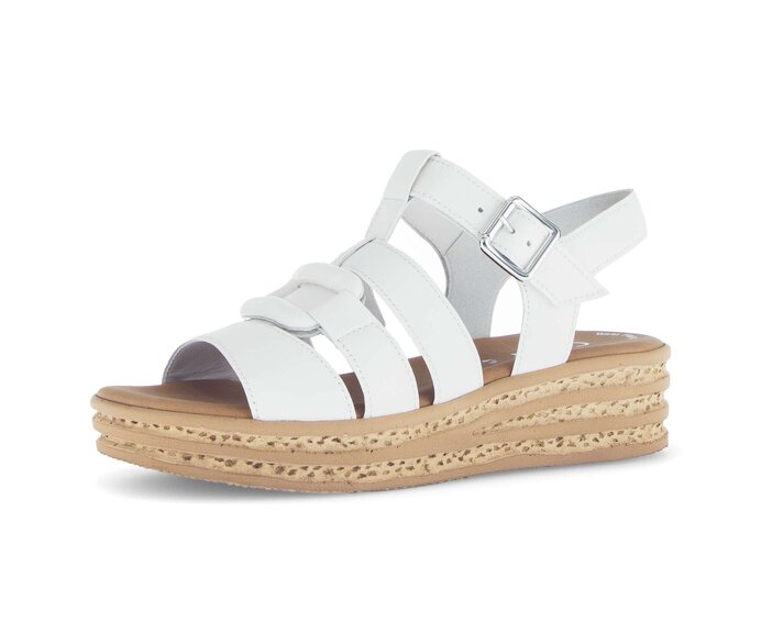 Gabor Damen  Plateau Sandale Creme - Glattleder