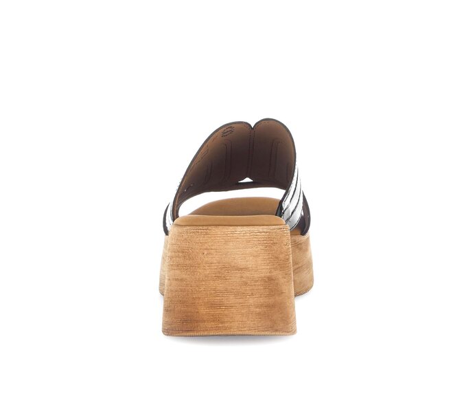 Gabor Damen  Plateau Sandale Schwarz - Glattleder