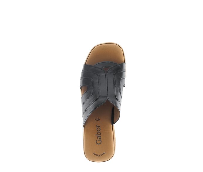 Gabor Damen  Plateau Sandale Schwarz - Glattleder