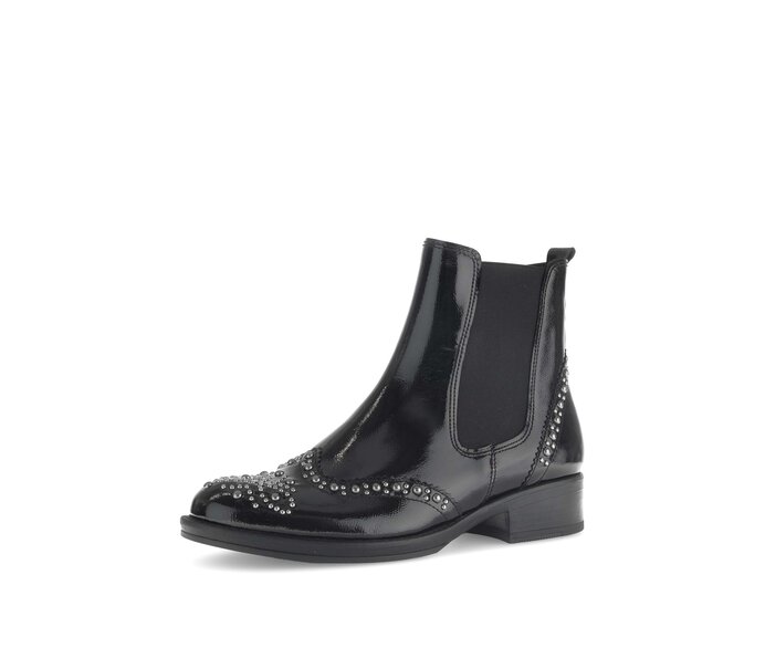 Gabor Damen  Chelsea Boot Schwarz - Lackleder