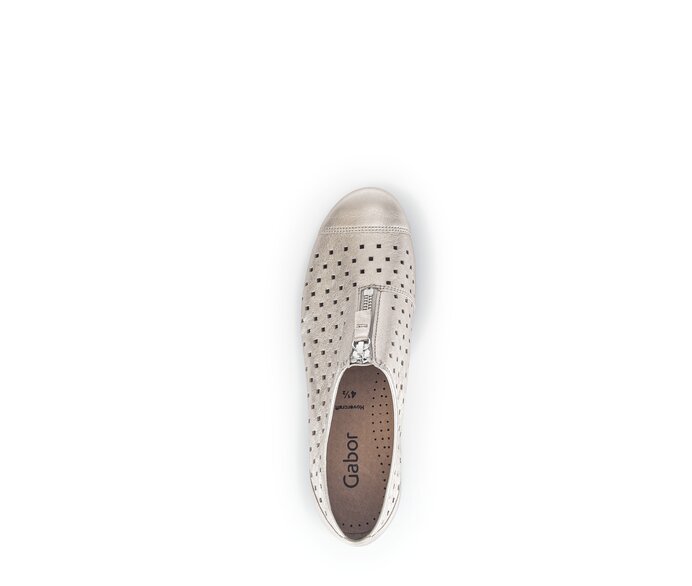 Gabor Damen  Sportliche Ballerina Gold - Effektleder
