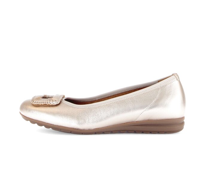 Gabor Damen Sportliche Ballerina Gold - Effektleder