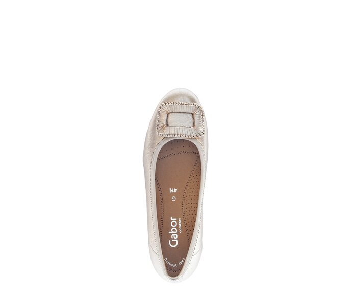 Gabor Damen  Sportliche Ballerina Gold - Effektleder
