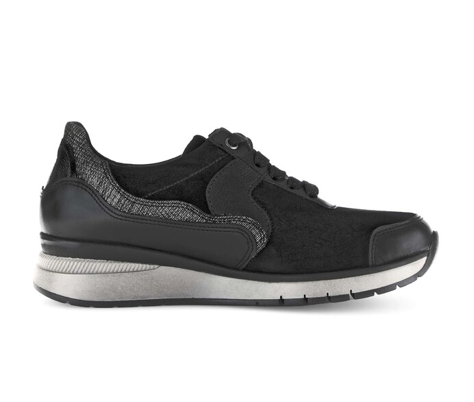 Gabor Damen  Sneaker Low Schwarz - Materialmix Leder/Lederimitat