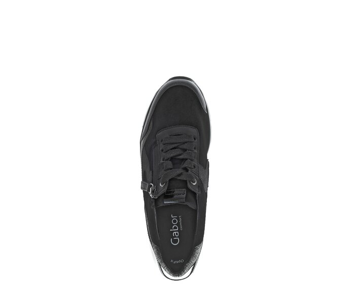 Gabor Damen  Sneaker Low Schwarz - Materialmix Leder/Lederimitat