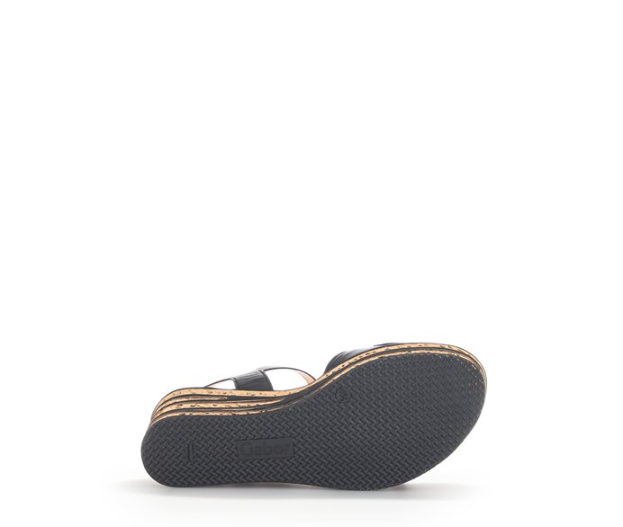 Gabor Damen  Keilsandalette Schwarz - Glattleder