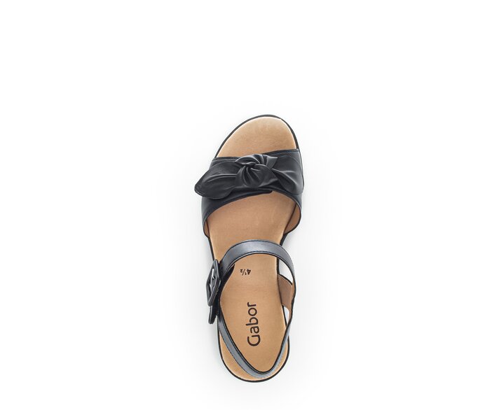 Gabor Damen  Keilsandalette Schwarz - Glattleder