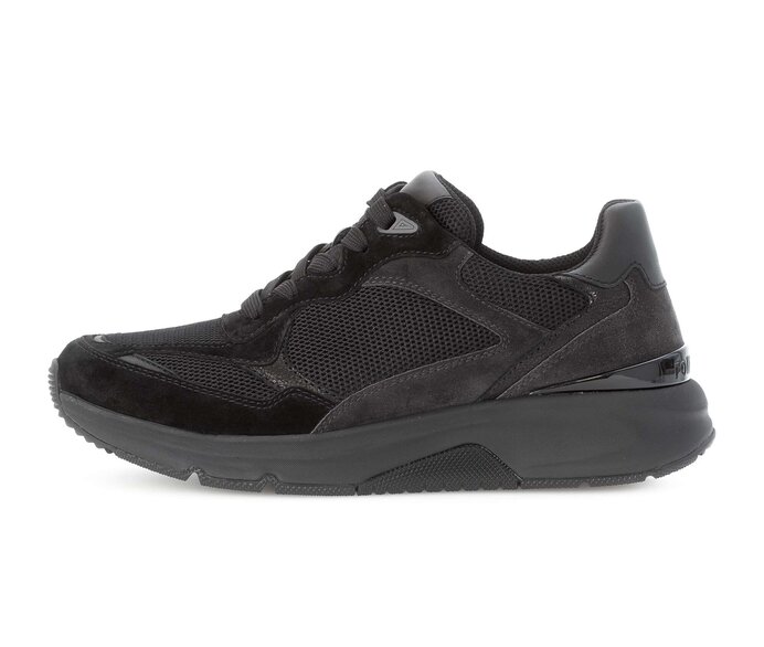 Gabor Damen Sneaker Low Schwarz - Materialmix Leder/Lederimitat