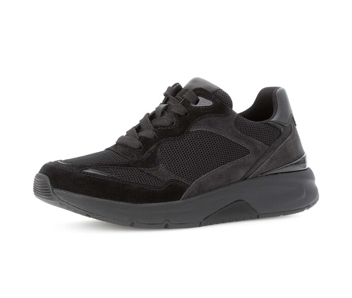 Gabor Damen  Sneaker Low Schwarz - Materialmix Leder/Lederimitat