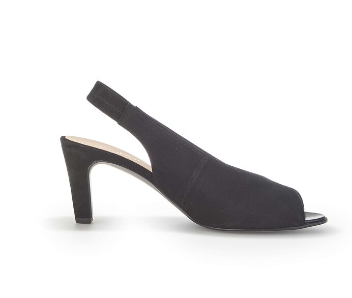 Gabor Damen  Peeptoes Schwarz - Rauleder