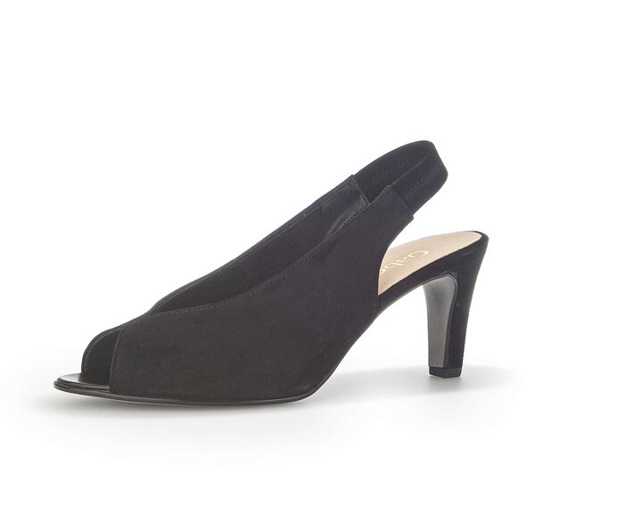 Gabor Damen  Peeptoes Schwarz - Rauleder