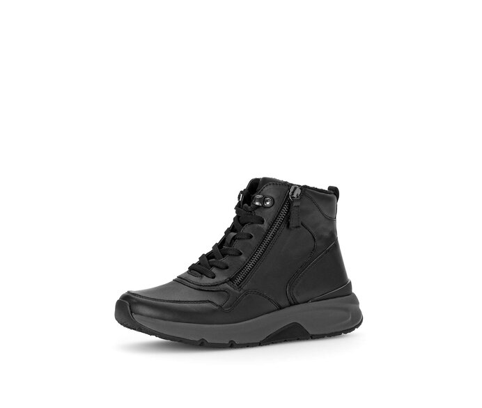 Gabor Damen  Schnürstiefelette Schwarz - Glattleder
