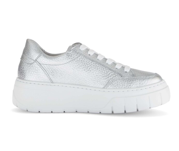 Gabor Damen  Sneaker Low Silber - Glattleder