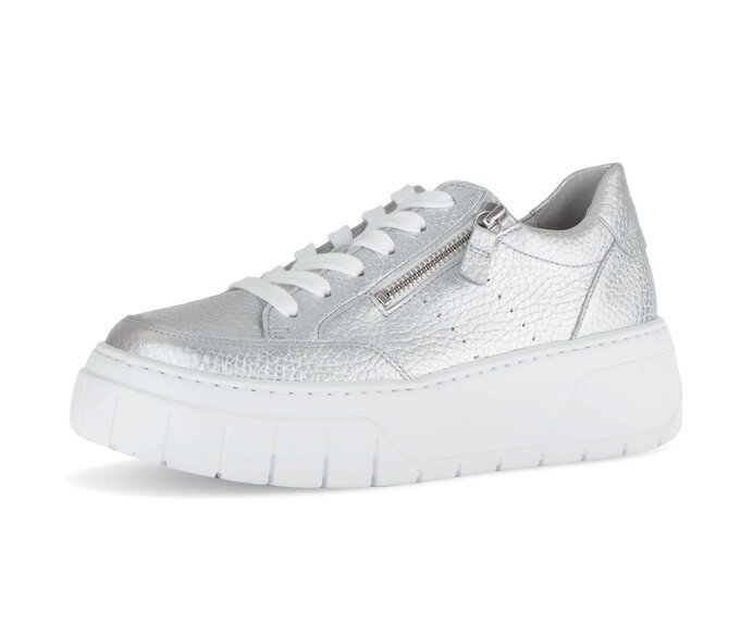 Gabor Damen  Sneaker Low Silber - Glattleder