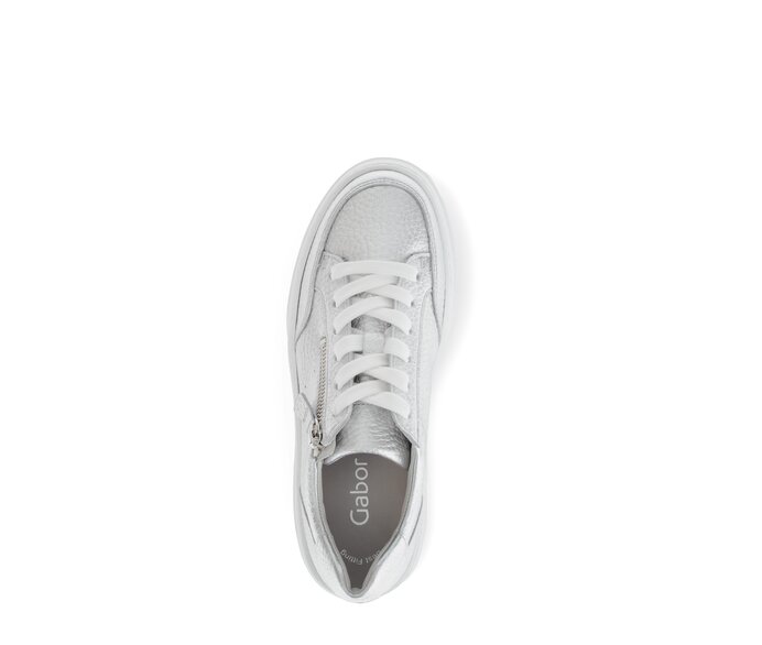 Gabor Damen  Sneaker Low Silber - Glattleder