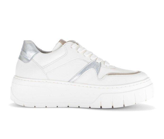 Gabor Damen  Sneaker Low Creme - Materialmix Leder