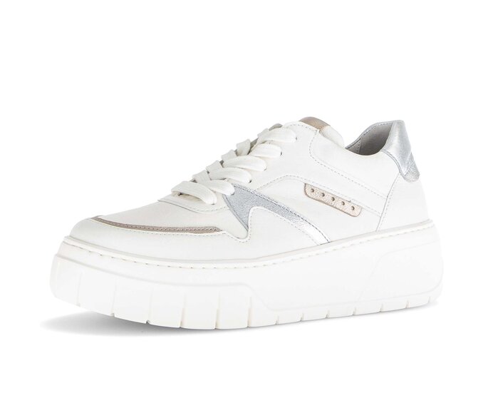 Gabor Damen  Sneaker Low Creme - Materialmix Leder