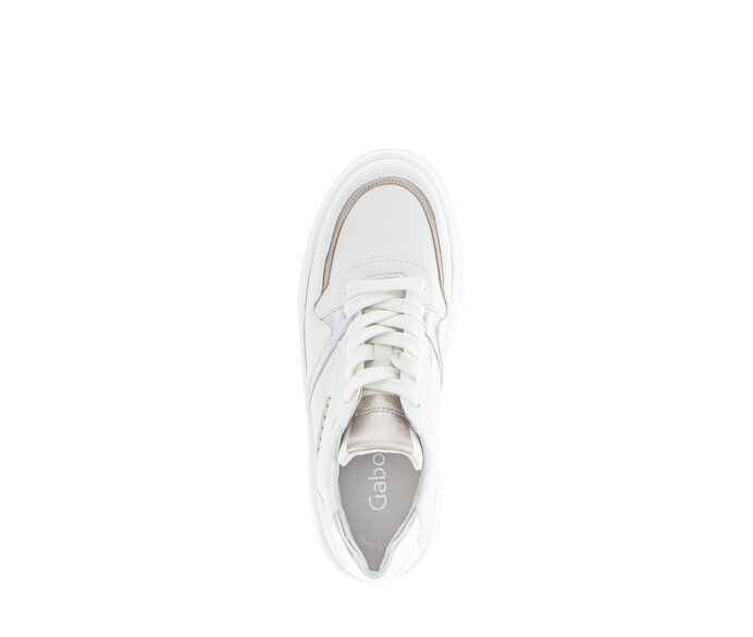 Gabor Damen  Sneaker Low Creme - Materialmix Leder