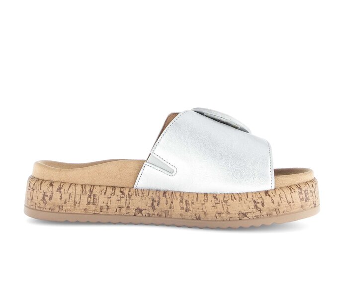 Gabor Damen  Pantolette Silber - Effektleder