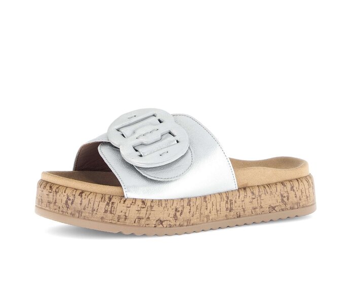 Gabor Damen  Pantolette Silber - Effektleder