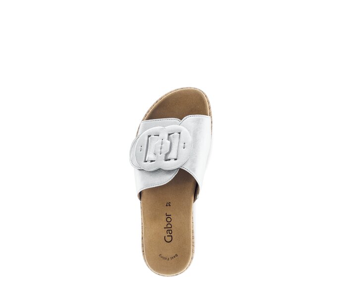 Gabor Damen  Pantolette Silber - Effektleder