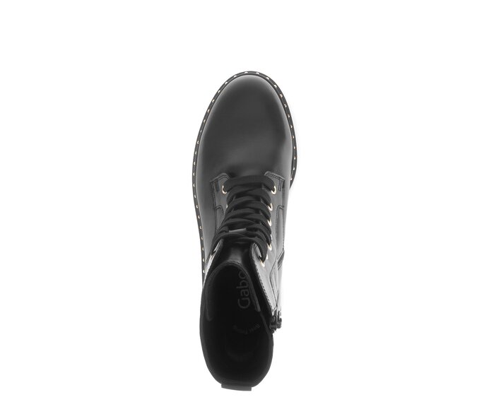 Gabor Damen  Schnürstiefelette Schwarz - Glattleder