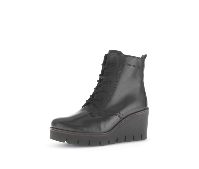Gabor Damen  Plateau Stiefelette Schwarz - Glattleder