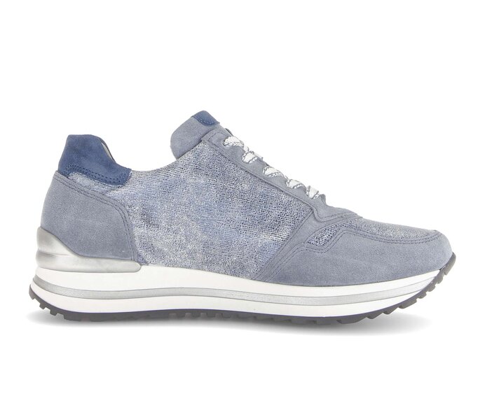 Gabor Damen  Sneaker Low Blau - Materialmix Leder